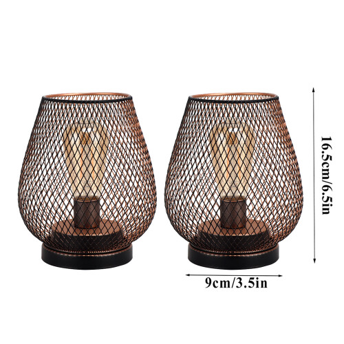 2 Metal Table Lamp Battery Powered Cordless Lights 2