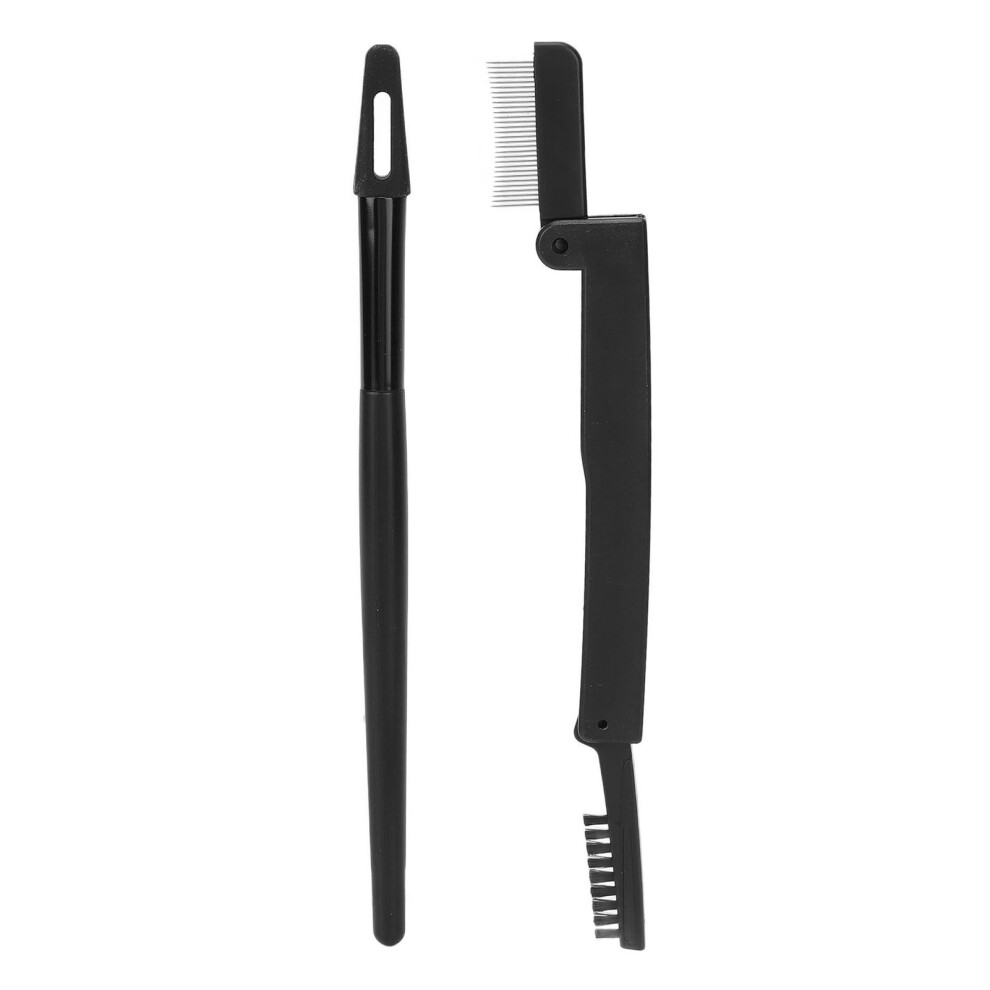 Portable Design For Eyebrow Grooming, Lash Separator With Metal Teeth And Folding Eyelash Comb, Professional Tool Design With Ergonomic Handle For