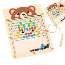 Magnetic Pen Puzzle, Magnetic Doodle Board, Pen Control Training, Wooden Writing Tablet for Children, Travel Entertainment