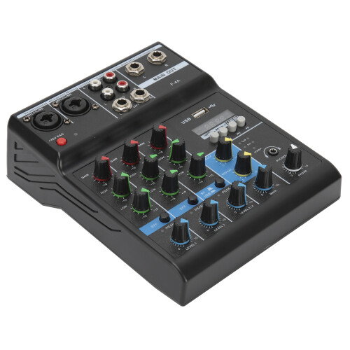 Φορητό σύστημα κονσόλας ήχου Mini Mixer, θύρα USB 4 καναλιών ήχου με Phantom Power 48V και 2