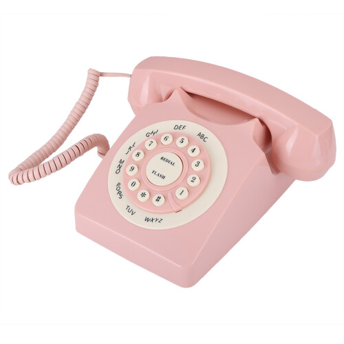 Κλασικό vintage τηλέφωνο παλαιάς κοπής, Plug and Play, ρετρό, ενσύρματο σταθερό τηλέφωνο με 2