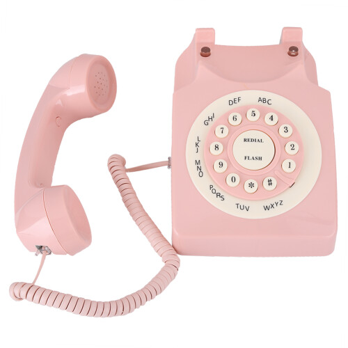 Κλασικό vintage τηλέφωνο παλαιάς κοπής, Plug and Play, ρετρό, ενσύρματο σταθερό τηλέφωνο με 1