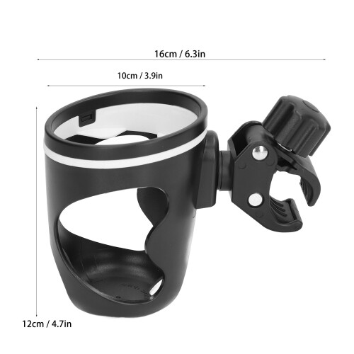 Freely Adjustable Stroller Cup Holder Black 360 Rotation 1