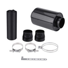76mm Universal Carbon Fiber Cold Air Intake Kit Boost Engine Airflow for Audi A3 and More