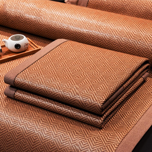 Cooling Summer Sleeping Mat, Foldable, Durable, Carbonized Bamboo, Ice Silk, DoubleSided, 1.8*2.0m 1