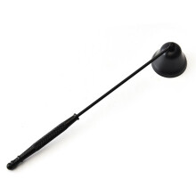 Scented Candle Extinguisher With Long Handle, Stainless Steel Bell Shape Cover, AntiSlip Wick Snuffer, 22.3x4 cm, Black