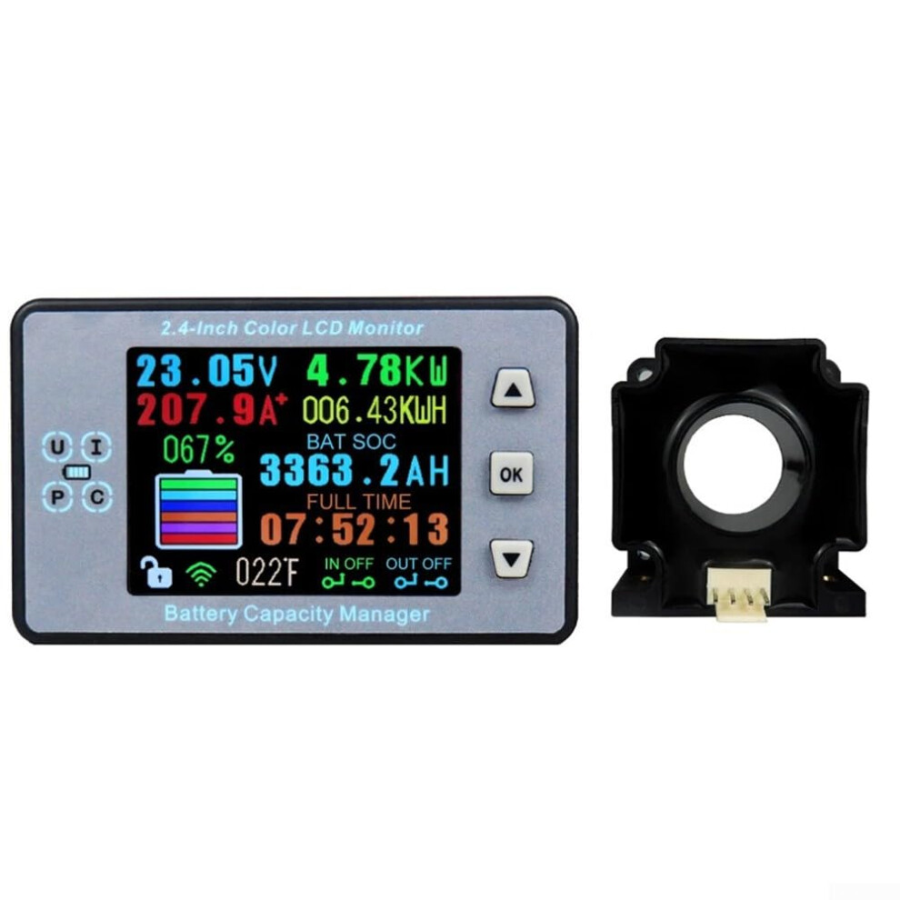 Wireless Battery Monitor 120V 100A With Lcd Display, Realtime Tracking And Overcharge Protection 9426802637496