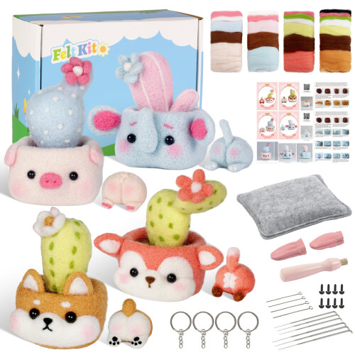 Needle Felting Starter Kits With Felting Needle Instructions  Wool