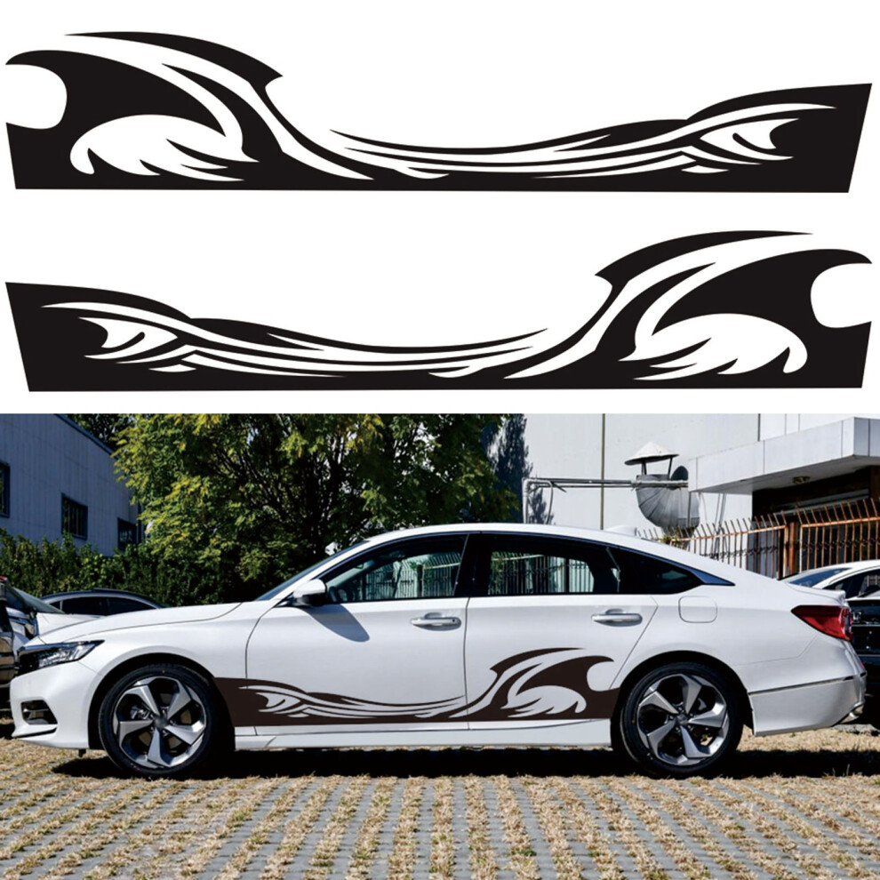 Flame Graphics Car Side Stickers Vinyl Decal For Suv Truck Black/Red/White 7631381977037