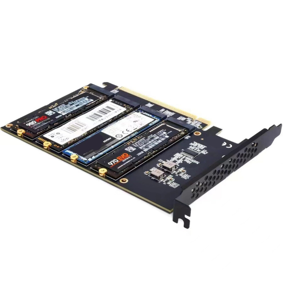 Pcie Nvme Adapter Card X16 To 4 Nvme Ssd Expansion For Desktop Speed Data Transfer 9382693925619