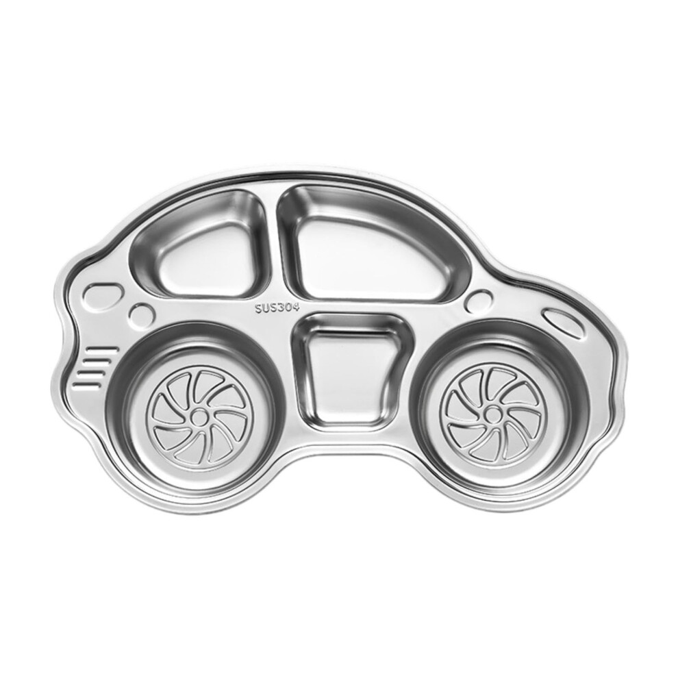 Stainless Steel Kids Plate with Divided Sections, Easy Clean Children's Dinner Tray
