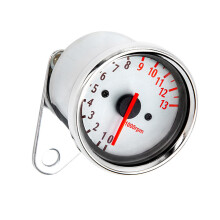 Motorcycle Tachometer 13000RPM Counter Retro Stainless Tacho Gauge with LED Backlit Motorbike Accessories