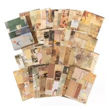 Decorative Scrapbook 100 Pieces Retro Time Series Material Paper for Collage, Craft