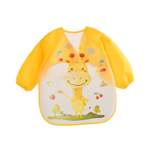 4pcs Bibs Long Sleeves Feeding Smock Bib Burp Cloths Easy to Clean For Babies
