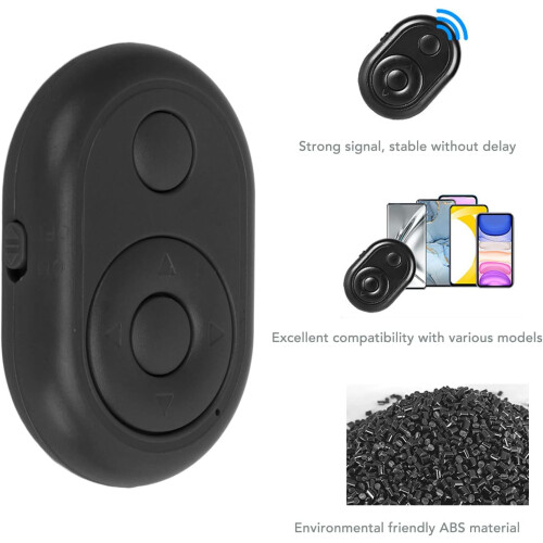 Camera Shutter Remote Control, Bluetooth Wireless Selfie Remote for Cellphones, Compatible with iOS and Android, Black 2