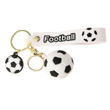 Porte-clés ballon de football de grande taille, ornement,-Blanc