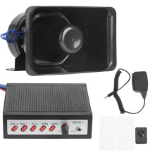 Wbudowany mikrofon PA System do komunikacji w pojazdach, uniwersalny uchwyt montażowy, 100W, 12V, elektroniczny klakson z 5 dźwiękami, głośna