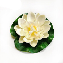 Artificial Floating Lotus Flowers 8Pcs Leaves Set For Ponds, Fountains, Gardens, Aquariums With Dragonflies And Frogs