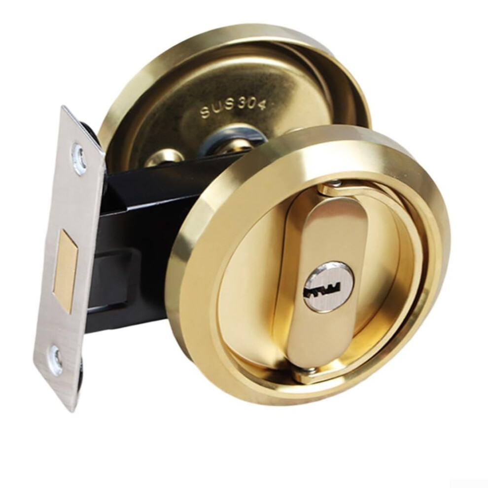 Stainless Steel Invisible Ring Door Lock 304 Gold Finish Antitheft Silent Copper Tongue 9189345365645