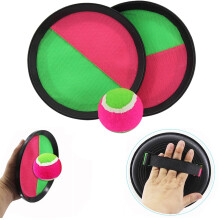 Velcro Ball Game for Children with 2 Bats, 1 Ball, Storage Bag (Pink Black)