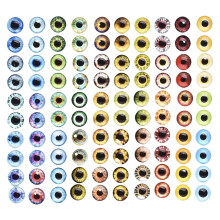Packung mit 100 zufälligen Glasaugen-Anhängern,-10mm
