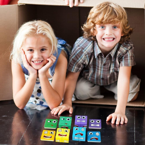 Face Changing Magic Cube Game, 4 Piece Puzzle, FaceChanging Magic Cube, Stereoscopic Puzzle, Toy Gift for Children 2