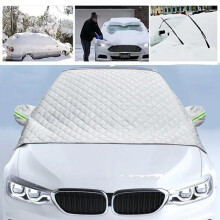 Winter Windscreen Cover, Foldable FourLayer, 230x145 cm, Frost Snow Sun Protection, Removable, Renault Compatible