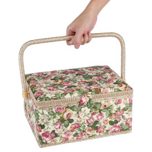 Sewing Baskets Large Sewing Basket With Pincushion Cream Fabric Lid With Embroidered Buttons Sewing Organiser