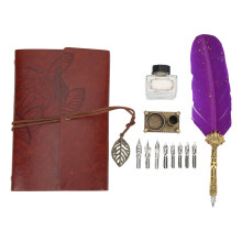 Romantic Blossom Carving Quill Ballpoint Pen Vintage Feather Pen Reflected Plated Rod Natural Swan Feather Smooth Writing Experience For Calligraphy