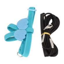 Leichter blauer Papageien-Halsband mit Leine, mit elastischen Bändern & Flügeln, verstellbar