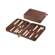 BWare Backgammon Deluxe Travel Backgammon Made of Finest Vintage  Leather with Handmade Wooden Tiles – Visual Defects