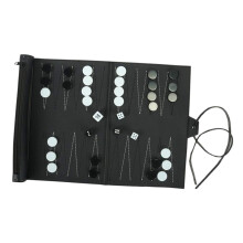Portable Travel Leisure Leather Tournament Backgammon Board