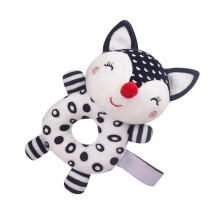 Handshaking bell rattle toy, plush animal design, safe for toddlers