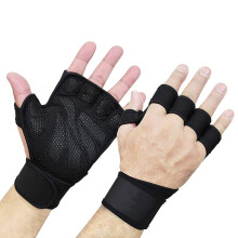 Workout Gloves with Wrist Support, Half Finger Breathable Gym Gloves for Pull Ups and Weight Lifting