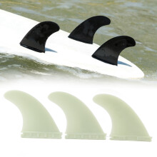 3pcs Surfboard Tail Fins Set PVC Yellow for Longboard, Lightweight 195g