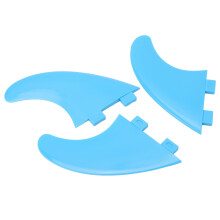 3Pcs Blue Nylon Plastic Surfboard Fins Thruster Set for Longboard
