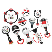 Baby Rattles Panda Handheld Rattles EasytoGrip Teether, Sensory Learning Toy with Music for Nursery Playtime
