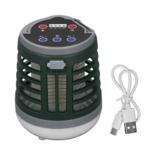 Fly Trap, Bug Zapper for Outdoor, Portable Camping Lamp, Automatic ON-OFF, Waterproof, USB Charging, 360 Degree High Voltage Grid for Mosquito Killer
