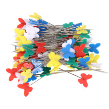 Épingles à coudre durables, résistantes à la flexion et à l'oxydation, avec têtes colorées en forme de fleurs et de papillons, épingles à
