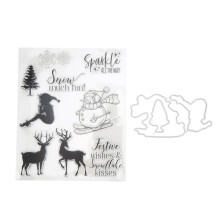 Klare stempler til juletræspynt, gennemsigtigt håndlavet gummistempel til kortfremstilling DIY scrapbooking-projekter, ubegrænset kreativitet