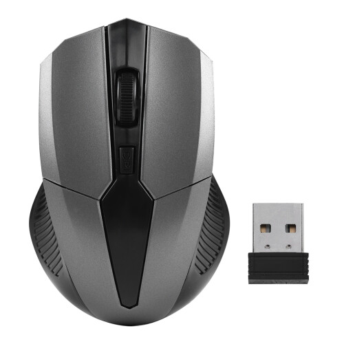 Mouse sem fio de ampla compatibilidade com design ergonômico para laptops, desktops e PCs, DPI ajustável, cinza. 1