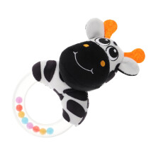 Sweet cartoon rattle toy for boys and girls, hand rattle with ring for sensory development and playful learning for newborns and toddlers.