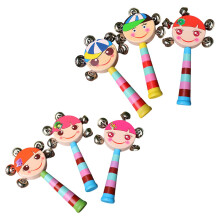 6pcs Baby Cartoon Rattle Drum Toy with Random Designs, Easy to Grab Handbell Drum Toy to Enhance Sensory Skills