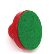 2 pieces air hockey paddles and pucks for table game, red pushers and accessories for air hockey tables for sports and leisure games.