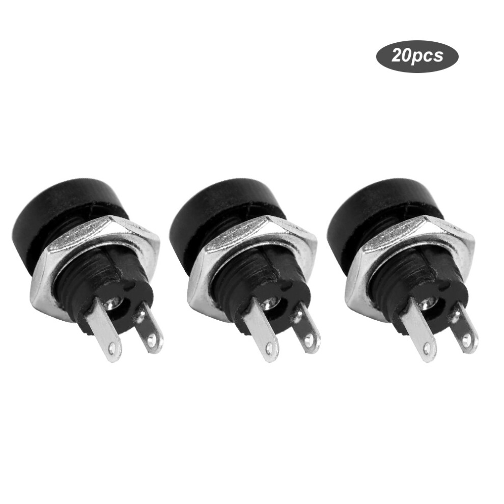 20Pcs Dcâ022B Power Supply Female Jack Socket Thread, Copper, Black/ Silver 9361379732017