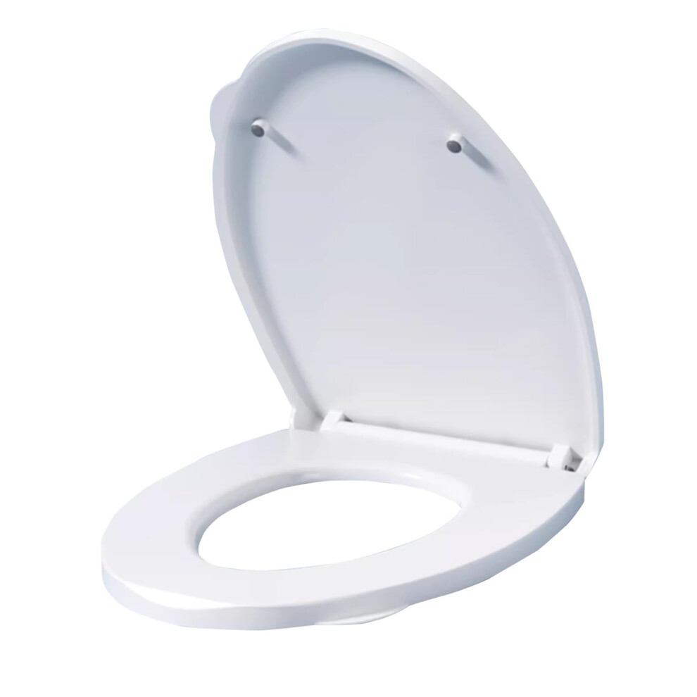 Family Type O Toilet Seat Soft Close Thick Easy Clean Install White Compatible With Most O Shape Toilets
