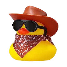 Rubber Duck With Cowboy Hat Dashboard Ornament For Cars, Rubber Car Accessories, Goody Bag Filler For Kids