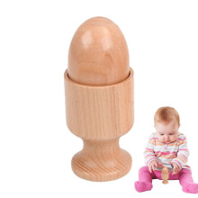 Montessori Wood Rattle, Lightweight Baby Handle, Newborn Toy for Boys and Girls