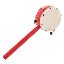 Traditional Design Plastic Rattle Drum Handcrafted from Authentic Sheepskin for Newborns and Toddlers Encourages Musical Exploration and Rhythm Play