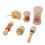 6-teiliges Babyrassel-Set aus Holz mit 4